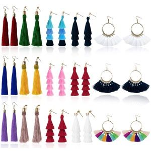 15 pairs of tassel earrings